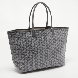 Pre Owned Goyard Grey Goyardine Coated Canvas and Leather Saint Louis PM Tote