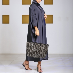 Pre Owned Goyard Black Goyardine Coated Canvas and Leather Saint Louis PM Tote