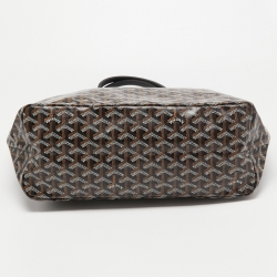 Pre Owned Goyard Black Goyardine Coated Canvas and Leather Saint Louis PM Tote