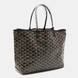 Pre Owned Goyard Black Goyardine Coated Canvas and Leather Saint Louis PM Tote