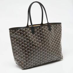Pre Owned Goyard Black Goyardine Coated Canvas and Leather Saint Louis PM Tote