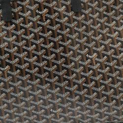 Pre Owned Goyard Black Goyardine Coated Canvas and Leather Saint Louis PM Tote