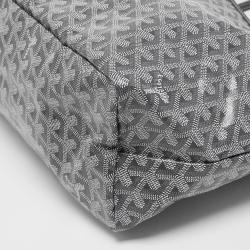 Pre Owned Goyard Grey Goyardine Coated Canvas and Leather Saint Louis PM Tote