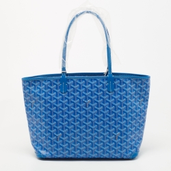 Goyard Blue Goyardine Coated Canvas and Leather Artois Pm Tote