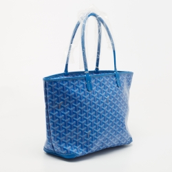 Goyard Blue Goyardine Coated Canvas and Leather Artois Pm Tote