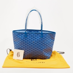 Goyard Blue Goyardine Coated Canvas and Leather Artois Pm Tote