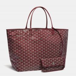 Goyard Burgundy Goyardine Coated Canvas and Leather Saint Louis PM Tote