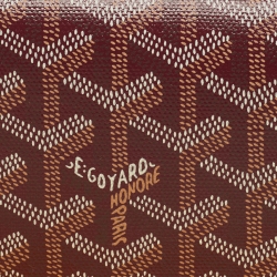 Pre Owned Goyard Burgundy Goyardine Coated Canvas and Leather Plumet Crossbody Bag