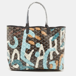 Goyard Black Lettres Camouflage Goyardine Coated Canvas Limited Edition Saint Louis PM Tote