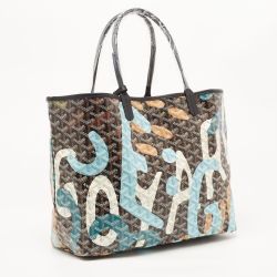 Goyard Black Lettres Camouflage Goyardine Coated Canvas Limited Edition Saint Louis PM Tote