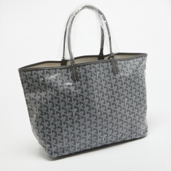 Goyard Grey Goyardine Coated Canvas and Leather Saint Louis PM Tote