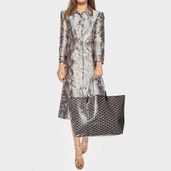 Goyard Black Goyardine Coated Canvas and Leather Saint Louis GM Tote