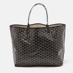 Goyard Black Goyardine Coated Canvas and Leather Saint Louis GM Tote