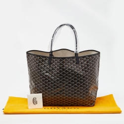 Goyard Black Goyardine Coated Canvas and Leather Saint Louis GM Tote
