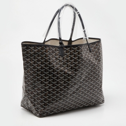 Goyard Black Goyardine Coated Canvas and Leather Saint Louis GM Tote