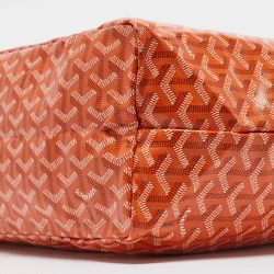 Pre Owned Goyard Orange Goyardine Coated Canvas and Leather Saint Louis PM Tote