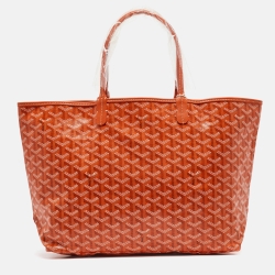 Pre Owned Goyard Orange Goyardine Coated Canvas and Leather Saint Louis PM Tote