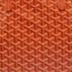 Pre Owned Goyard Orange Goyardine Coated Canvas and Leather Saint Louis PM Tote