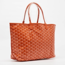 Pre Owned Goyard Orange Goyardine Coated Canvas and Leather Saint Louis PM Tote
