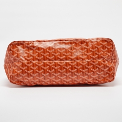 Pre Owned Goyard Orange Goyardine Coated Canvas and Leather Saint Louis PM Tote