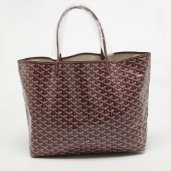 Pre Owned Goyard Burgundy Goyardine Coated Canvas and Leather Saint Louis GM Tote