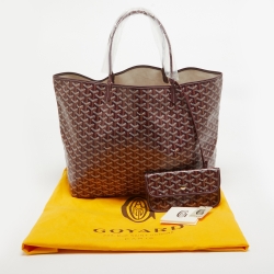 Pre Owned Goyard Burgundy Goyardine Coated Canvas and Leather Saint Louis GM Tote
