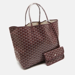Pre Owned Goyard Burgundy Goyardine Coated Canvas and Leather Saint Louis GM Tote