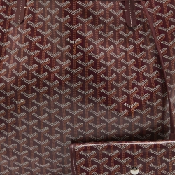 Pre Owned Goyard Burgundy Goyardine Coated Canvas and Leather Saint Louis GM Tote