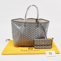 Pre Owned Goyard Grey Goyardine Coated Canvas and Leather Saint Louis PM Tote