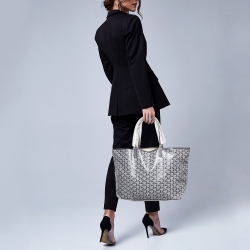 Pre Owned Goyard Grey Goyardine Coated Canvas and Leather Saint Louis PM Tote
