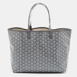Pre Owned Goyard Grey Goyardine Coated Canvas and Leather Saint Louis PM Tote
