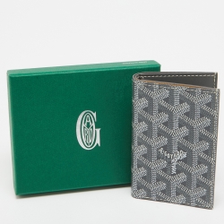 Pre Owned Goyard Grey Coated Canvas Saint Pierre Card Holder