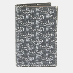 Pre Owned Goyard Grey Coated Canvas Saint Pierre Card Holder