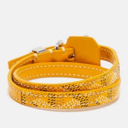 Goyard Yellow Goyardine Coated Canvas Wrap Bracelet