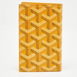 Pre Owned Goyard Yellow Goyardine Coated Canvas Saint Pierre Card Holder