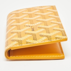 Pre Owned Goyard Yellow Goyardine Coated Canvas Saint Pierre Card Holder