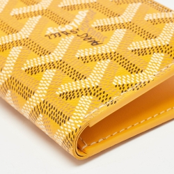 Pre Owned Goyard Yellow Goyardine Coated Canvas Saint Pierre Card Holder