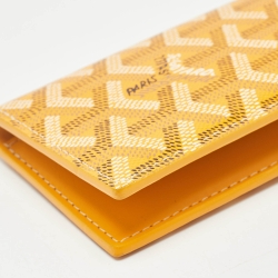 Pre Owned Goyard Yellow Goyardine Coated Canvas Saint Pierre Card Holder