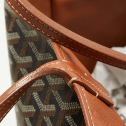Pre Owned Goyard Brown Goyardine Coated Canvas and Leather Reversible Anjou PM Tote