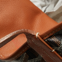 Pre Owned Goyard Brown Goyardine Coated Canvas and Leather Reversible Anjou PM Tote