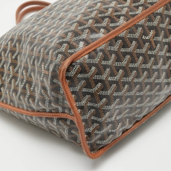 Pre Owned Goyard Brown Goyardine Coated Canvas and Leather Reversible Anjou PM Tote