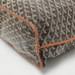 Pre Owned Goyard Brown Goyardine Coated Canvas and Leather Reversible Anjou PM Tote