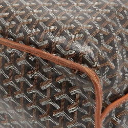 Pre Owned Goyard Brown Goyardine Coated Canvas and Leather Reversible Anjou PM Tote