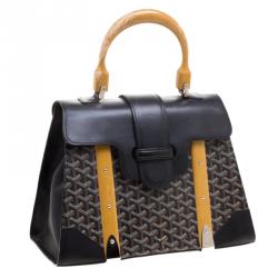 Goyard Brown/Black Coated Canvas and Leather Saigon Top Handle Bag