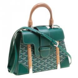 Goyard Green Coated Canvas and Leather Saigon Top Handle Bag