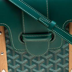 Goyard Green Coated Canvas and Leather Saigon Top Handle Bag