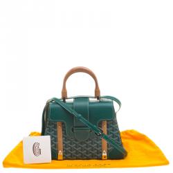 Goyard Green Coated Canvas and Leather Saigon Top Handle Bag