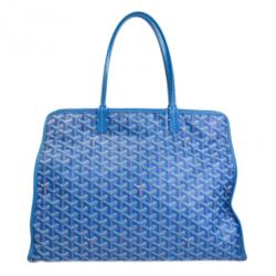 Pre Owned Goyard Blue Canvas Hardy Tote PM