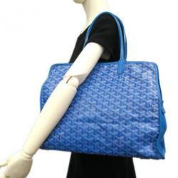 Pre Owned Goyard Blue Canvas Hardy Tote PM