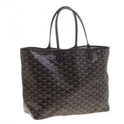 Pre Owned Goyard Brown/Black Blue Coated Canvas  and Leather Saint Louis Tote